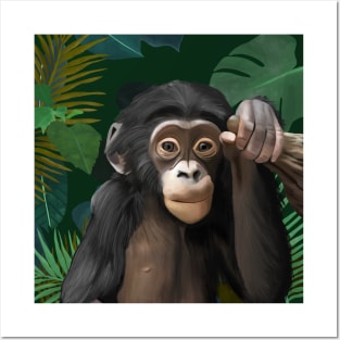 Cute Baby Chimp Posters and Art